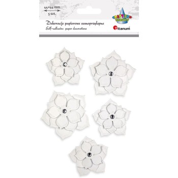 Naklejki papierowe kwiaty 44x44mm 5szt. 507976 TITANUM