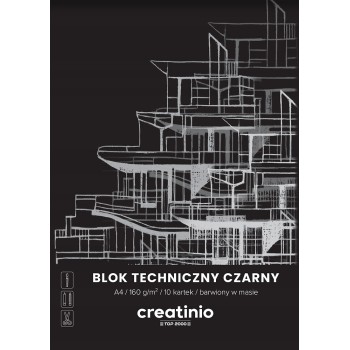 Blok techniczny szkolny A4 czarne kartki 10 kartek 160g 400176681 TOP 2000