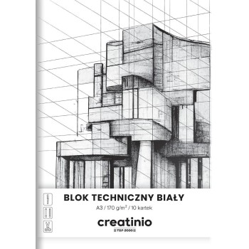 Blok techniczny A3 10k 170g biały CREATINIO 400176668 TOP 2000