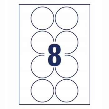 Etykiety okrągłe A4 10 ark. 69 mm białe usuwalne 6228REV-10 AVERY ZWECKFORM