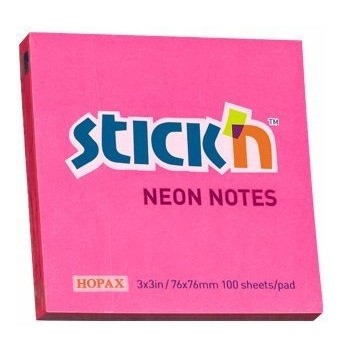 Bloczek STICK"N 76x76mm ciemnoróżowy neonowy 100k 21165 STICK"N