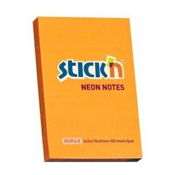 Bloczek STICK"N 76x51mm 100k pomarańczowy neon 21160