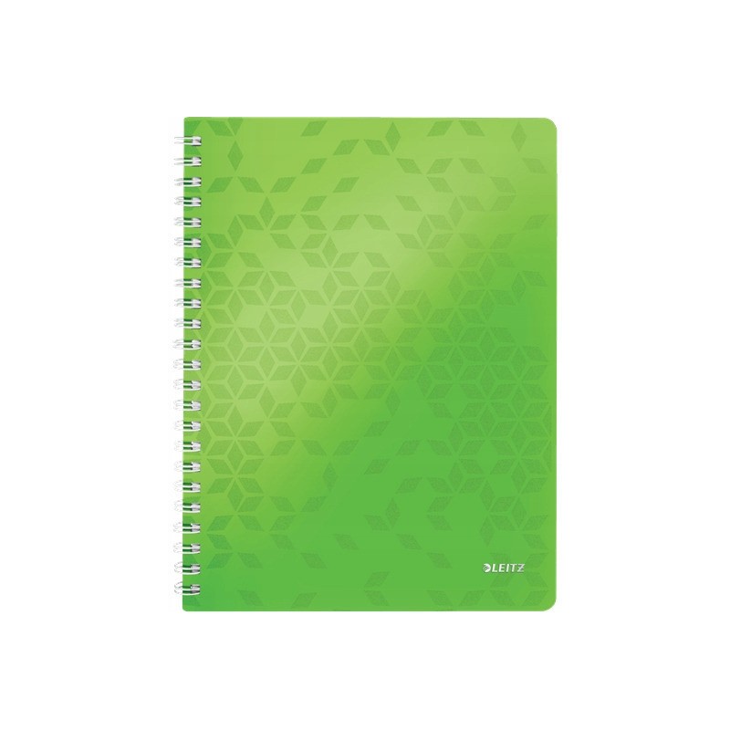 Kołonotatnik LEITZ WOW A4 80k PP kratka zielony 46380054/46380064