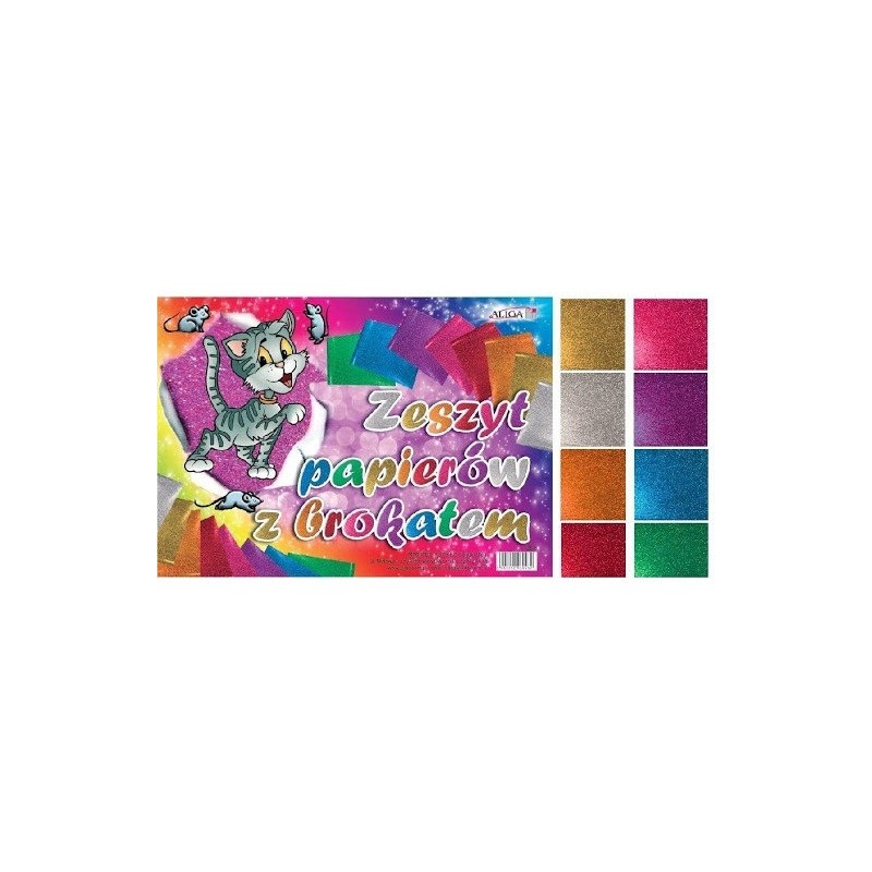 Zeszyt papierów kolorowych z brokatem B5 ZB-8 ALIGA