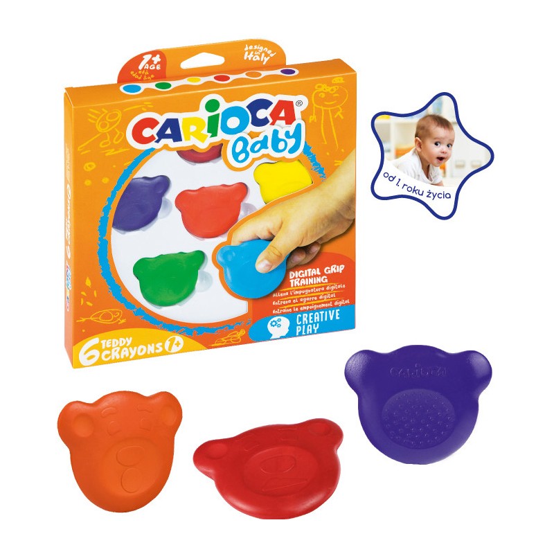 Kredki Misiaki BABY dla dzieci 1+6 kol 160-2209 42956 CARIOCA