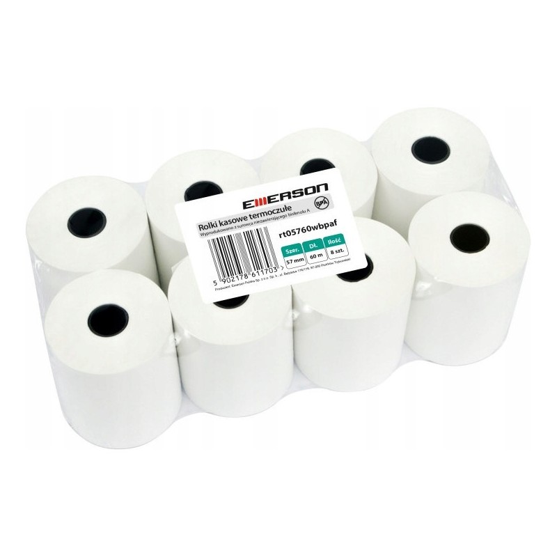 Rolki termiczne 57mmx60m (8szt) EMERSON rt05760wkbpaf BPA free
