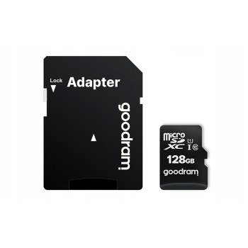 Karta pamięci MicroSD 128GB GOODRAM MicroSDXC Class10 UHS I + adapter M1AA-1280R12