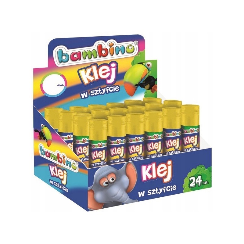 Klej sztyft 9g MINI ZOO (24sztuki) display St. Majewski