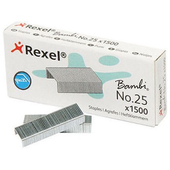 Zszywki nr.25 (4mm) 1500szt. R05020 REXEL BAMBI