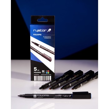 Foliopis 1mm FM-10/AABCD komplet 5sztuk 4 kolory w etui 438-528 RYSTOR