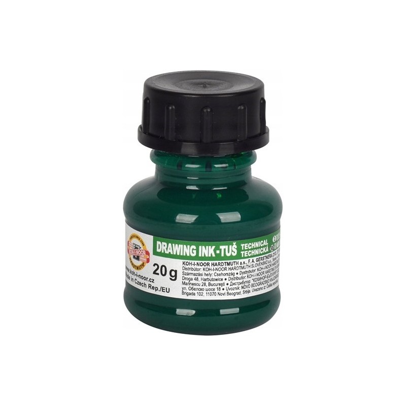 Tusz kreślarski 20g zielony 141726 KOH-I-NOOR