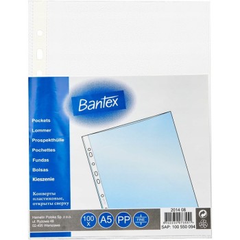 Koszulki groszkowe na dokumenty A5 48mic 100 sztuk w folii 100550094 BANTEX