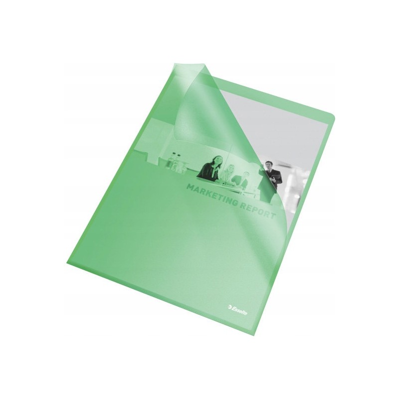 Ofertówki groszkowe na dokumenty A4 115mic 25 sztuk zielone 60835 ESSELTE