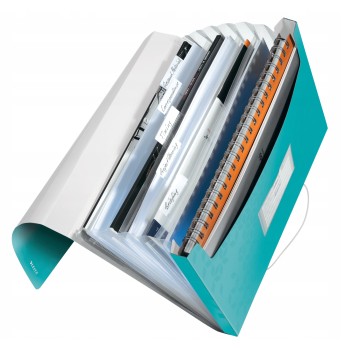 Teczka 6przegródek LEITZ WOW A4 250k turkusowa 45890051