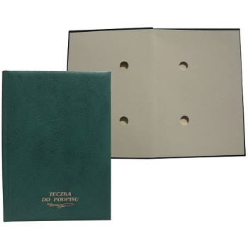 Teczka do podpisu 10k zielona grzbiet kryty 1824-920-011 WARTA