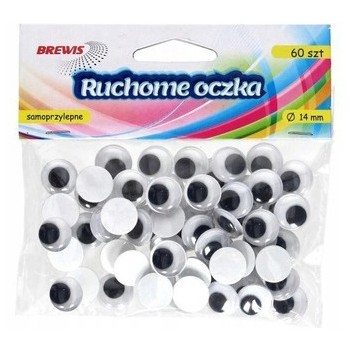 Oczka ruchome 14mm samoprzylepne (60szt.) RO09 Brewis