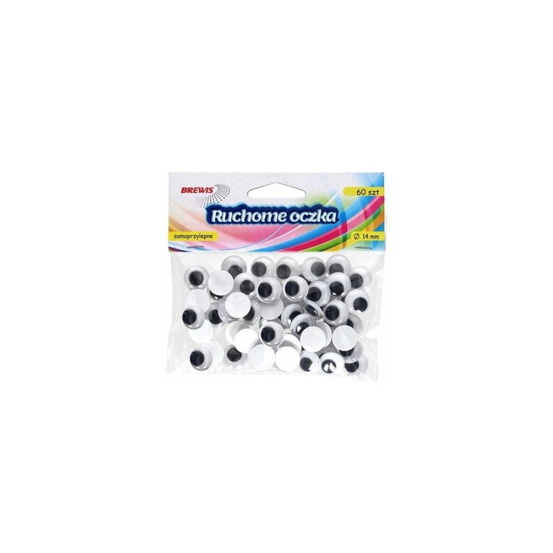 Oczka ruchome 14mm samoprzylepne (60szt.) RO09 Brewis