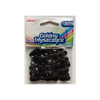 Cekiny hologramowe 8mm czarne H70 BREWIS