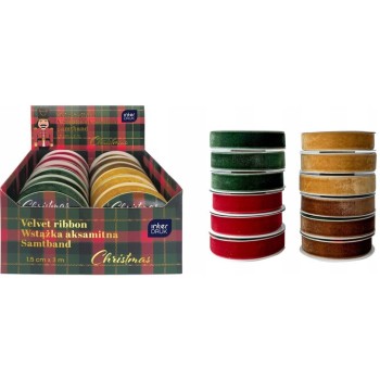 Wstążka aksamitna 3m Christmas INTERDRUK