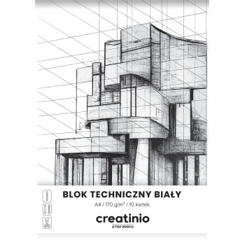 Blok techniczny A4 10k 170g biały CREATINIO 400176667 TOP 2000