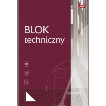 Blok techniczny szkolny A4 biały 10 kartek 190g UNIPAP