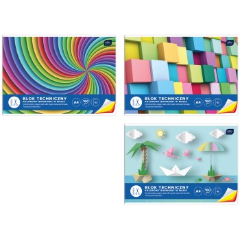 Blok techniczny kolorowy A4 10k INTERDRUK