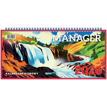 Kalendarz biurowy leżący MANAGER H3 320x150mm 2026 TELEGRAPH