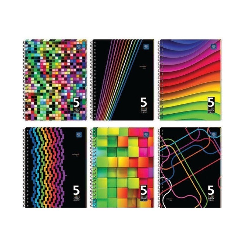 Kołozeszyt B5 100k 5kol regist miękka oprawa INTERDRUK