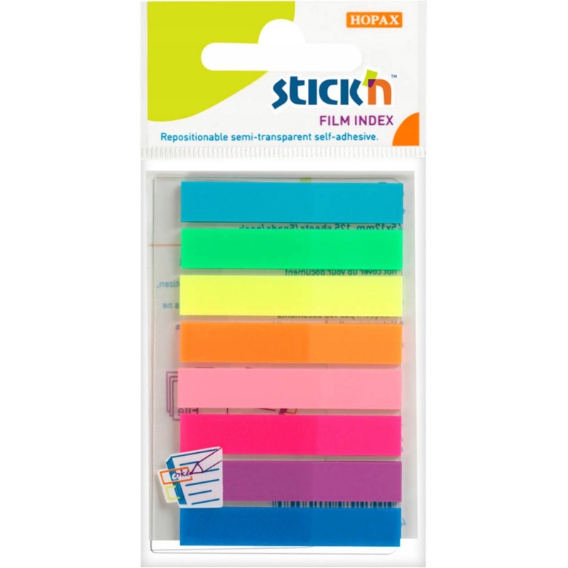 Zakładki indeksujące 45x8mm mix 8 kolorów neon 21401 STICK`N