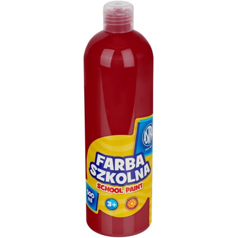 Farba plakatowa w tubkach 500ml szkolna czerwona ciemna 301217005 ASTRA