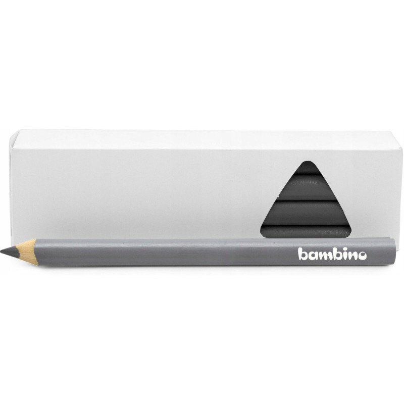 Kredki ołówkowe trójkątne Zestaw 12 kredek srebrne BAMBINO St.Majewski