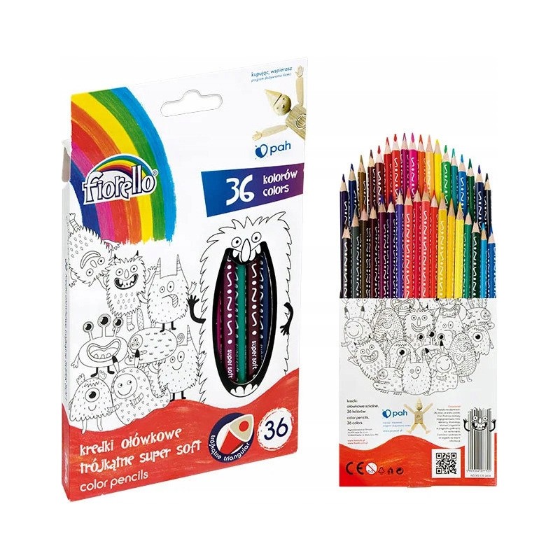 Kredki SUPER SOFT 36kol FIORELLO trójkątne 170-2474