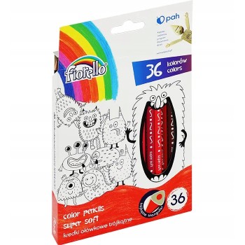 Kredki SUPER SOFT 36kol FIORELLO trójkątne 170-2474