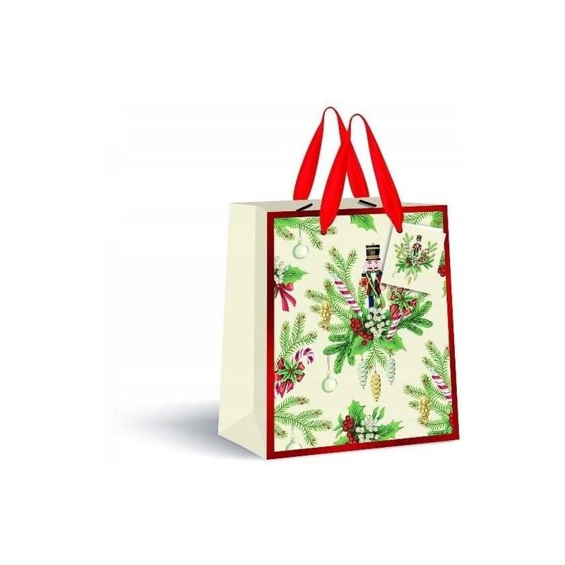 Torebka prezentowa średnia Cream Boże Narodzenie 190g 26,5x33x13cm INTERDRUK