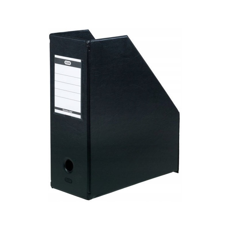 Pojemnik na czasopisma dokumenty A4 gazetownik 11cm PVC czarny 100400637 ELBA