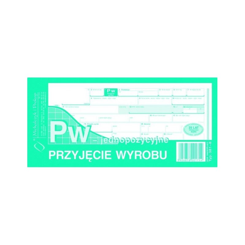 381-8 PW Przyjęcie wyrobu jednopozycyjne Michalczyk i Prokop
