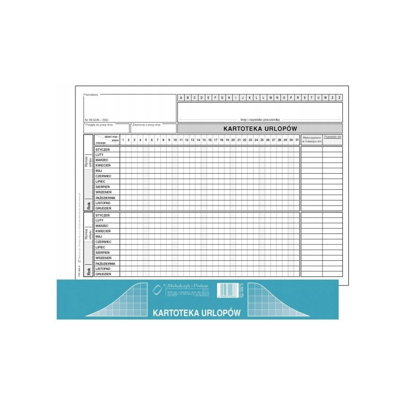525-3 KU Kartoteka urlop.A5(20 MICHALCZYK I PROKOP