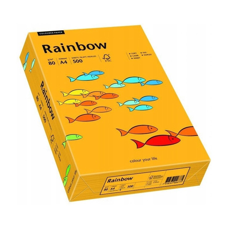 Papier ksero A4 80g RAINBOW R22 jasnopomarańczowy 88042409
