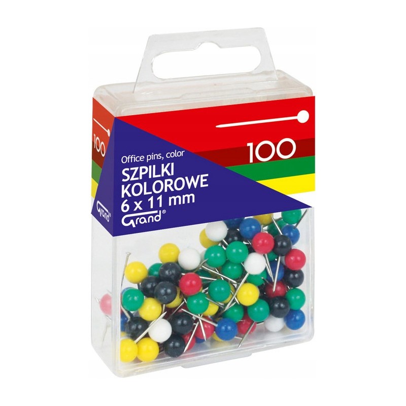 Szpilki kolorowe 6x11mm 100 T4 110-1672 GRAND