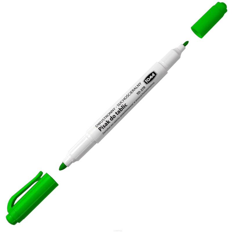 Marker dwustronny suchościeralny zielony TO-270 TOMA