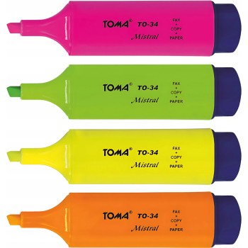 Zakreślacz MISTRAL 4kol TO-334 TOMA
