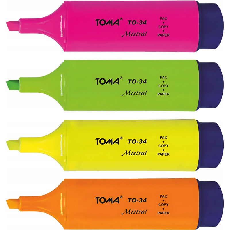 Zakreślacz MISTRAL 4kol TO-334 TOMA