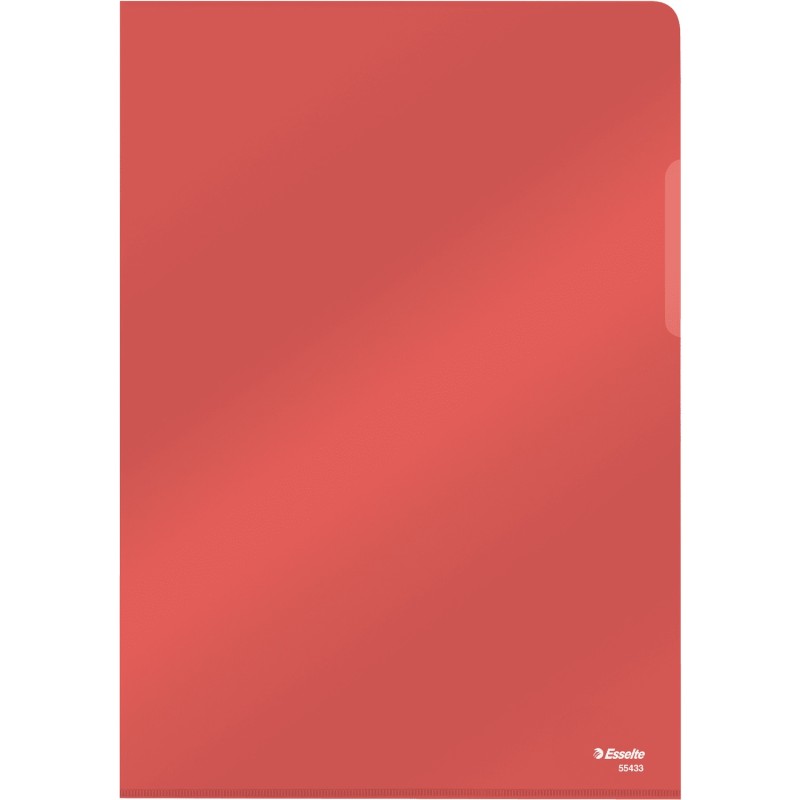 Ofertówki krystaliczne na dokumenty A4 150mic 25 sztuk czerwone 55433 ESSELTE