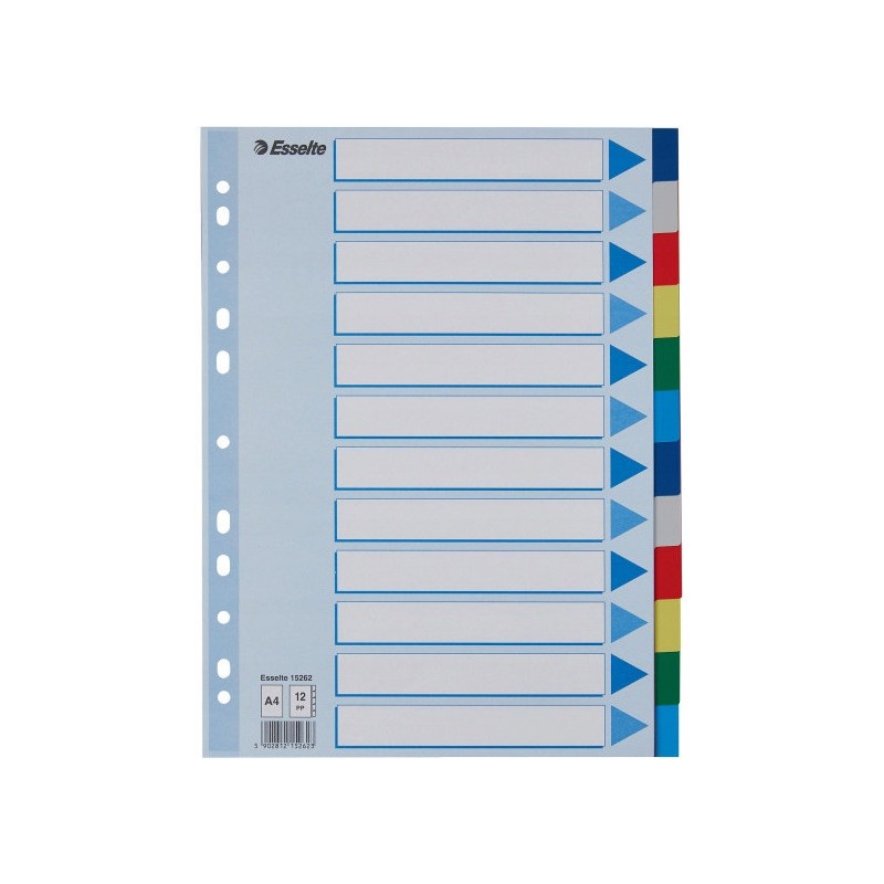 Przekładki plastikowe z PP A4 12 kart 15262 ESSELTE