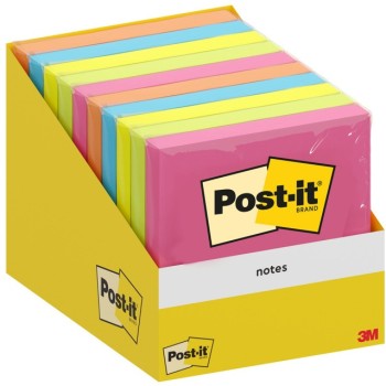 Bloczek samoprzylepny POST-IT 76x76mm mix kolorów (10x100kart.) 7100317840 3M