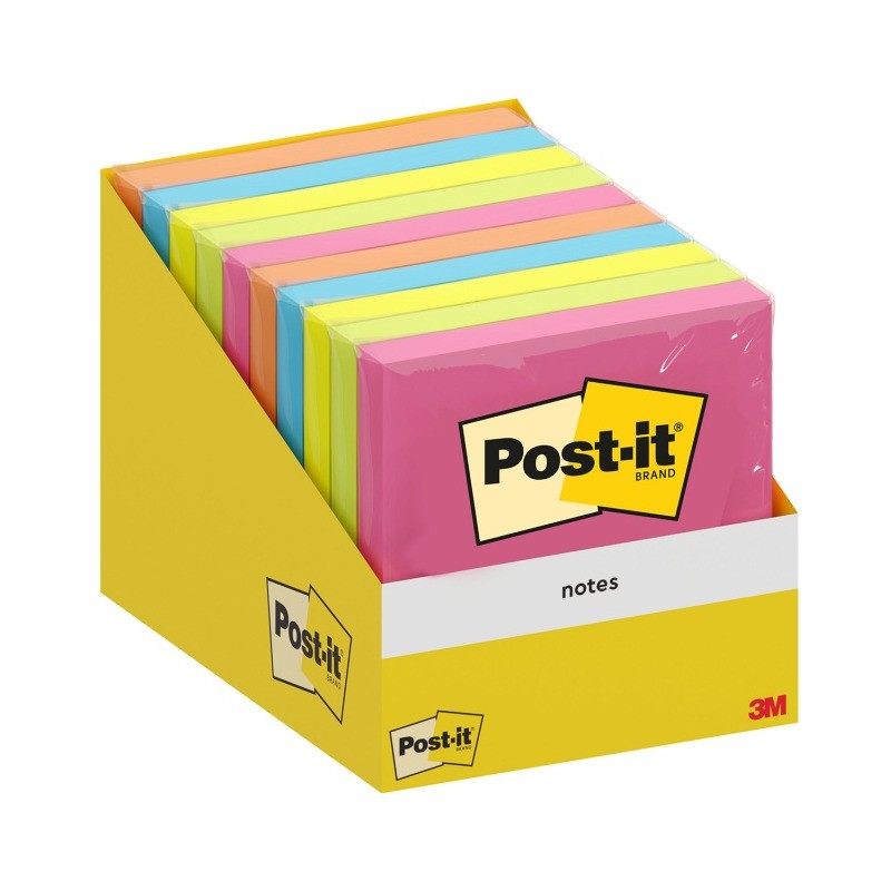 Bloczek samoprzylepny POST-IT 76x76mm mix kolorów (10x100kart.) 7100317840 3M