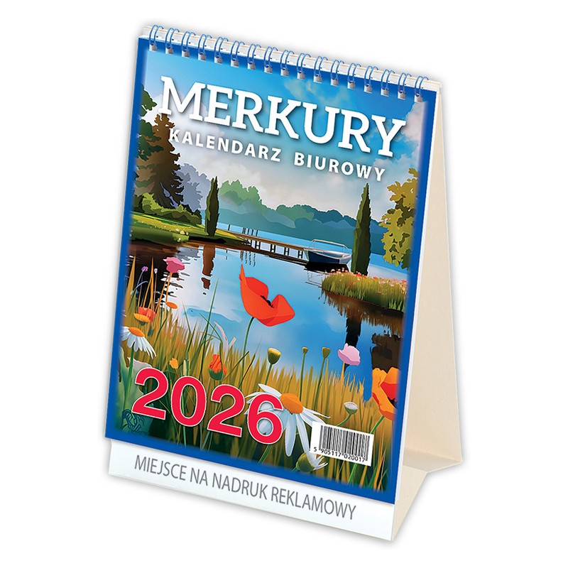 Kalendarz biurowy MERKURY H5 stojący pionowy 152x225mm 2026 TELEGRAPH