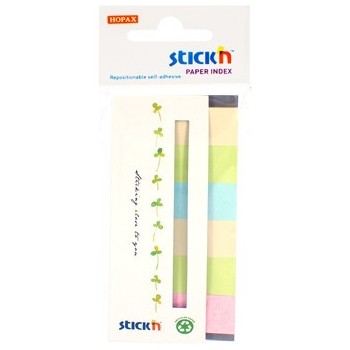 Zakładki papierowe 45x15mm 6 kolorów ECO 180 kartek STICK'N