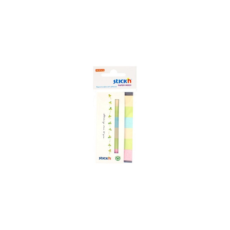 Zakładki papierowe 45x15mm 6 kolorów ECO 180 kartek STICK'N