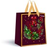 Torebka prezentowa średnia Burgundy Boże Narodzenie 190g 26,5x33x13cm INTERDRUK